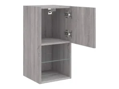 Móvel TV multimídia prateleira TV aparador sala de jantar sala de estar quarto com luzes LED 2 peças sonoma 305 x 30 x 60 cm cinza 02_0028882