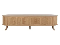 Móvel TV vintage 180x38x47 cm em madeira clara com 4 portas