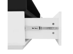 Móvel TV 170x38x42,3 cm com gaveta, porta e prateleira aberta, branco + preto