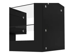 Móvel TV 181x38x38cm com 2 portas e 4 prateleiras de vidro, LED incluído, preto