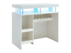 Móvel/bar FABIO - MDF lacado branco, luzes LED, 2 nichos