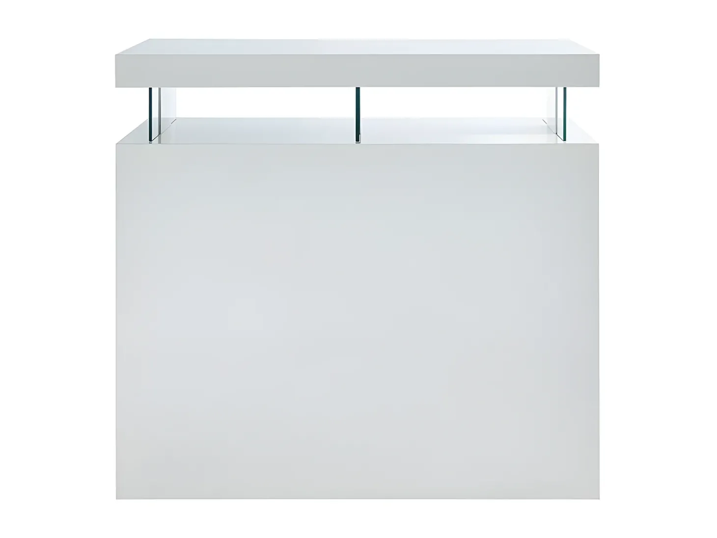 Móvel/bar FABIO - MDF lacado branco, luzes LED, 2 nichos