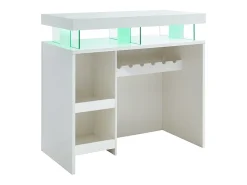 Móvel/bar FABIO - MDF lacado branco, luzes LED, 2 nichos