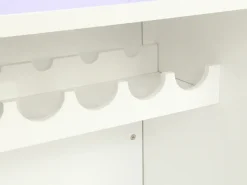 Móvel/bar FABIO - MDF lacado branco, luzes LED, 2 nichos