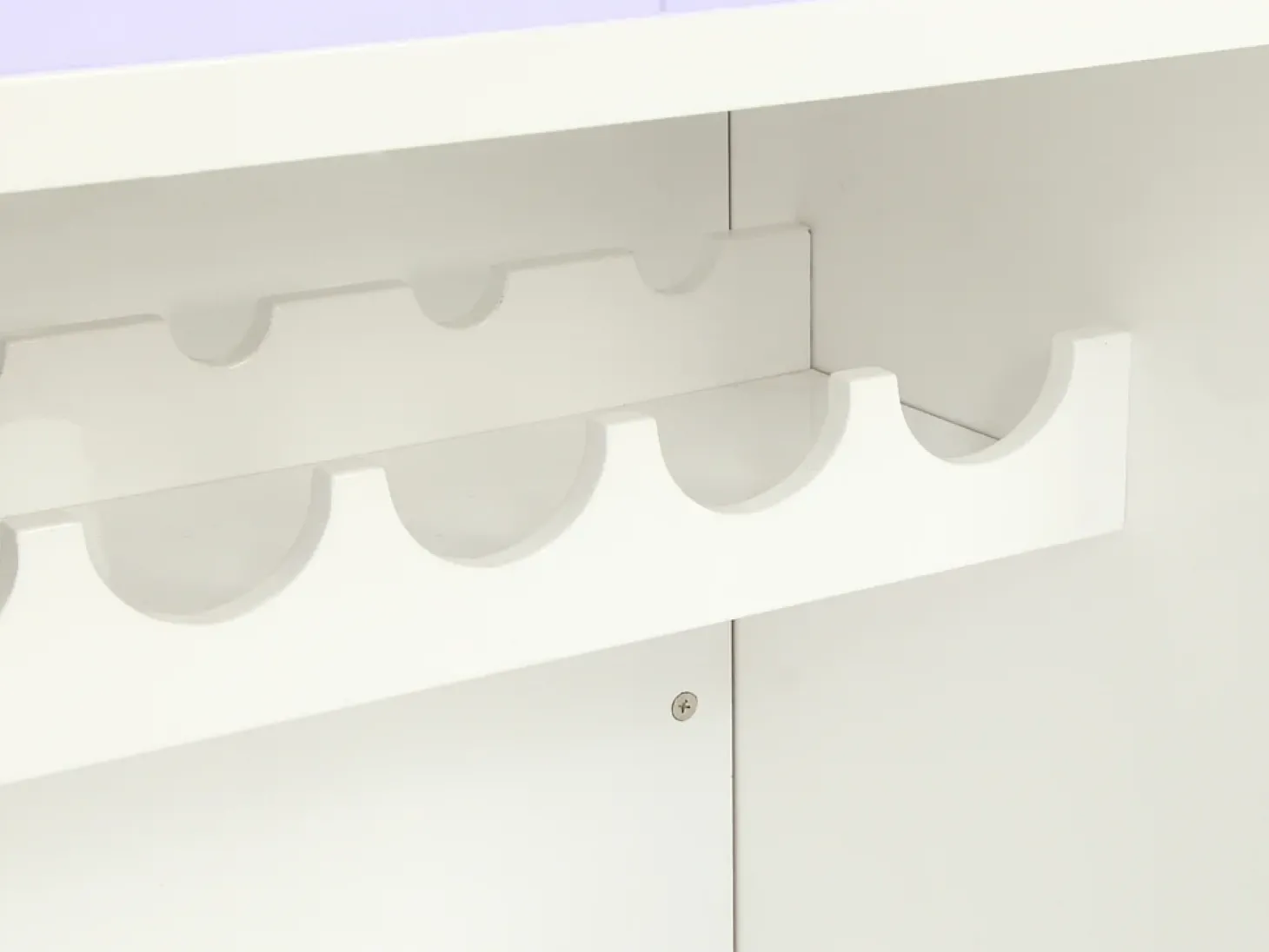Móvel/bar FABIO - MDF lacado branco, luzes LED, 2 nichos