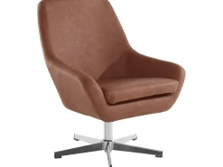 Naomi | Cadeira de Acento em PU Cognac