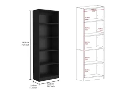 Oracle - Conjunto de sala de estar de 3 peças com 3 estantes, Wengué