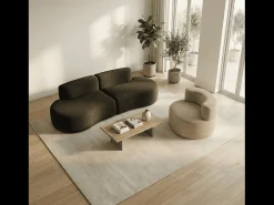 Pack Lounge sofá e poltrona - chocolate e areia