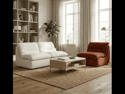 Pack Nuvia Living 3 lugares - branco e chocolate