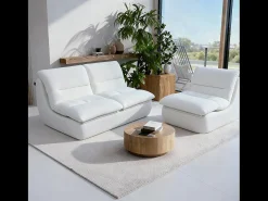 Pack Nuvia Living 3 lugares - branco e branco