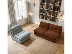 Pack Nuvia Living 3 lugares - chocolate e sálvia