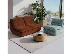 Pack Nuvia Living 3 lugares - chocolate e sálvia