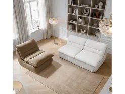 Pack Nuvia Living 3 lugares - branco e areia