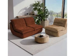 Pack Nuvia Living 3 lugares - chocolate e areia