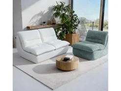 Pack Nuvia Living 3 lugares - branco e sálvia