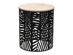 Pacote de 2 Mesas de Centro Feuille, Carvalho e Preto, 39/35 cm, Melamina/Metal