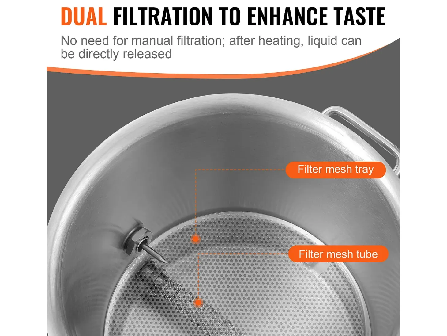 Panela de Fermentação SucceBuy de Aço Inoxidável 60.6L, Fundo Triplo, Panela de Cerveja, Suprimentos para Fabricação de Cerveja Caseira