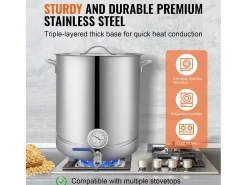 Panela de Fermentação SucceBuy de Aço Inoxidável 60.6L, Fundo Triplo, Panela de Cerveja, Suprimentos para Fabricação de Cerveja Caseira