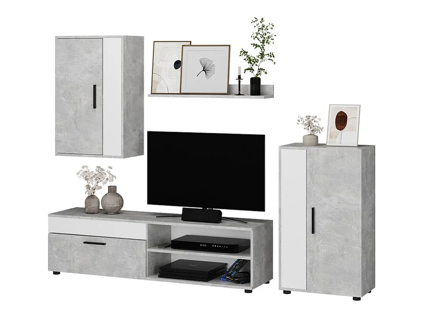 Parede da sala de estar betão 140x35.2x38.7 berno