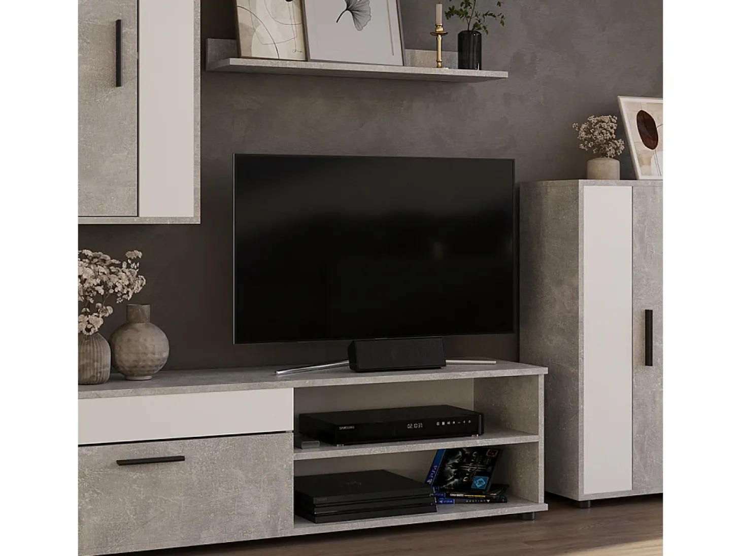 Parede da sala de estar betão 140x35.2x38.7 berno