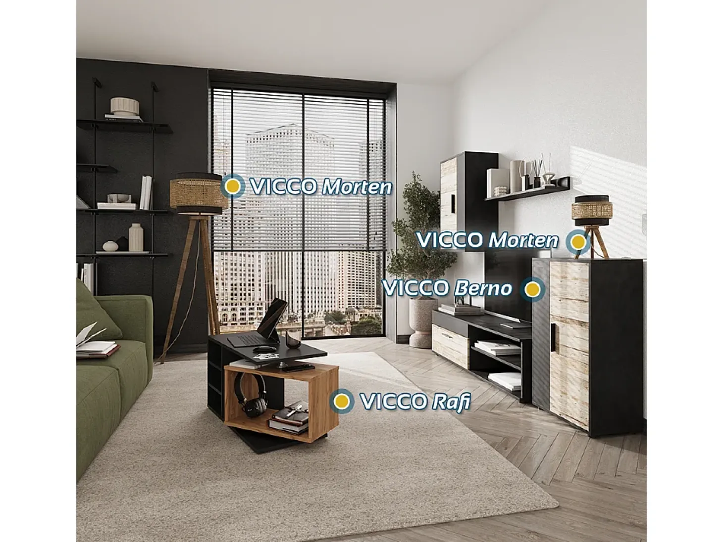 Parede da sala de estar bege 140x35.2x38.7 berno