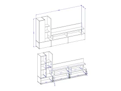 Parede para TV de 270 cm Opio Taupe e Antracite