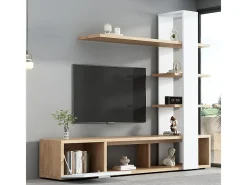 Parede TV - com Dispositivos Anti-Queda - Adequado para TV abaixo de 60" - 180x33,5x151,5cm