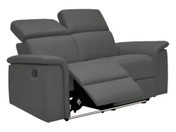 Pareli | sofá de 2 lugares com função de relaxamento elétrico em PU preto