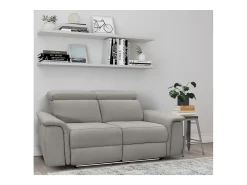 Pareli | Sofá de 2 lugares com função Relax Manuel em PU cinzento