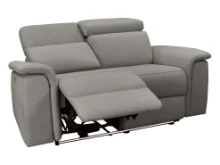 Pareli | Sofá de 2 lugares com função Relax Manuel em PU cinzento