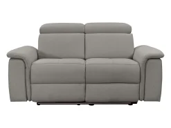 Pareli | Sofá de 2 lugares com função Relax Manuel em PU cinzento