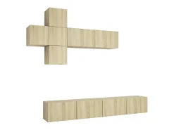 7pcs conjunto de móveis de TV derivados madeira carvalho sonoma PT898740