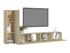 3pcs conjunto de móveis de TV derivados madeira carvalho sonoma PT349699