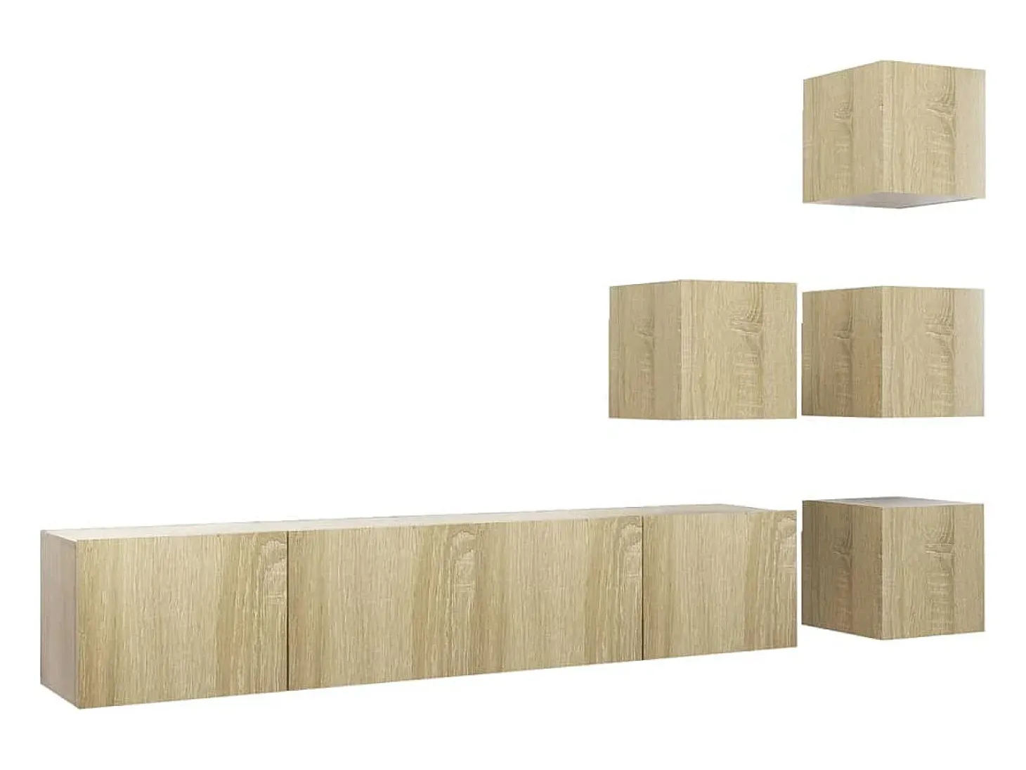 6pcs conjunto de móveis de TV derivados madeira carvalho sonoma PT834974