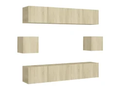6pcs conjunto de móveis de TV derivados madeira carvalho sonoma PT177607