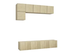 5pcs conjunto de móveis de TV derivados madeira carvalho sonoma PT830732