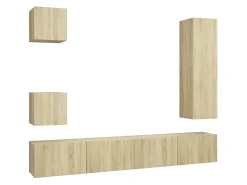5pcs conjunto de móveis de TV derivados madeira carvalho sonoma PT254199