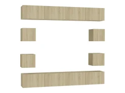 8pcs conjunto móveis de TV derivados de madeira carvalho sonoma PT835231