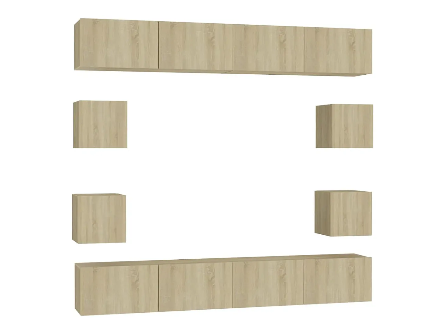 8pcs conjunto móveis de TV derivados de madeira carvalho sonoma PT835231