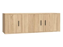 2pcs conjunto móveis de TV derivados de madeira carvalho sonoma