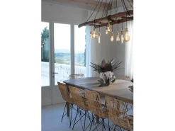 Peça central decorativa Ciclamino Ø38 cm em ferro, Verde Sálvia e Branco, Design floral moderno para mesa ou sala Fabricado na Itália