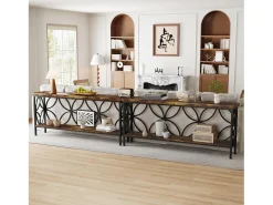 Pequena mesa para sofá de 160 cm - Mesa para sofá industrial longa para atrás do sofá