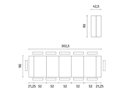 Pinóquio - Consola extensível (42,5/302,5 x 90 cm) em MDF lacado branco