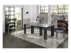 Pinóquio - Consola extensível (42,5/302,5 x 90 cm) em MDF lacado preto