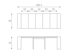 Pinóquio - Consola extensível (42,5/302,5 x 90 cm) em MDF lacado cinza