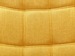 Poltron estilo escandinavo em tecido amarelo mostarda com design capitonê LUOSTO