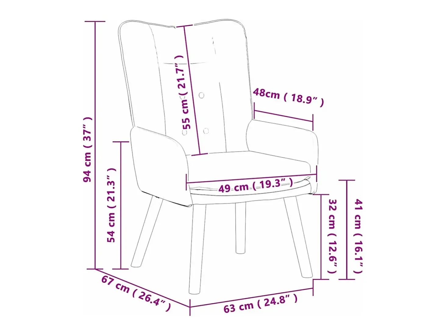 Poltrona | Cadeira de Sala | Cadeira Relaxante Cinzento-acastanhado 63x67x94 cm tecido SHL296444