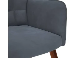 Poltrona | Cadeira de Sala | Cadeira Relaxante com Banco em Veludo Cinza Escuro SHL154971