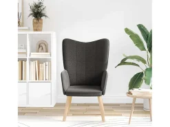 Poltrona | Cadeira de Sala | Cadeira Relaxante Cinzento escuro 62x67x95.5 cm tecido SHL16521