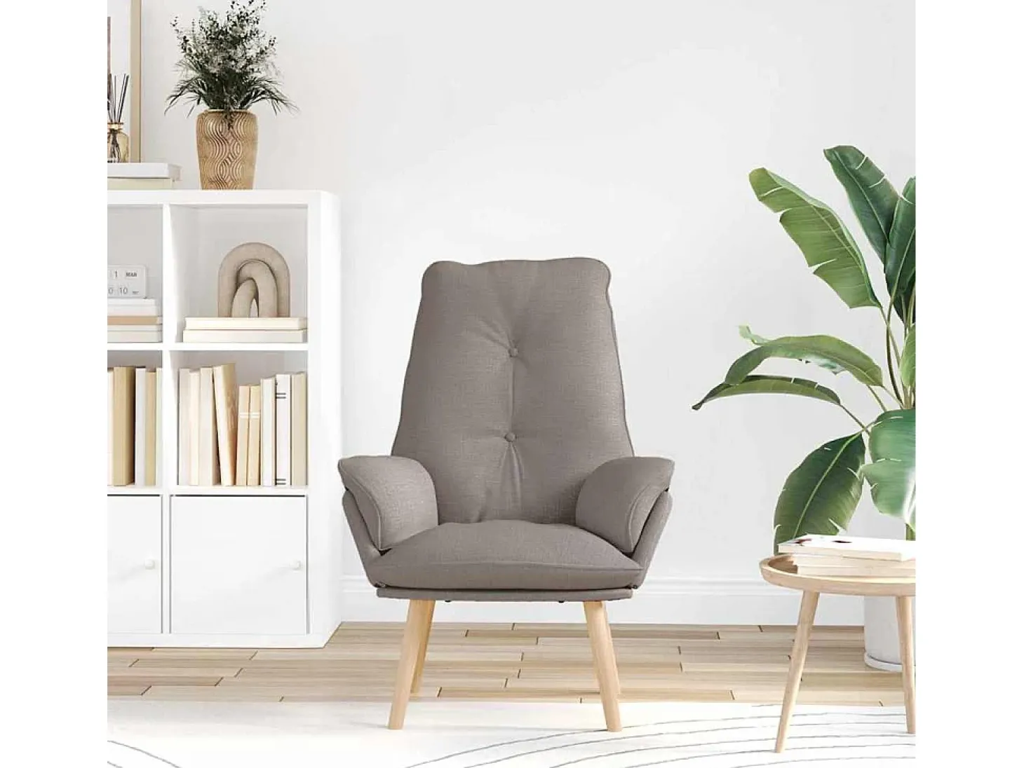 Poltrona | Cadeira de Sala | Cadeira Relaxante Cinzento-acastanhado 69x74x93 cm tecido SHL606697